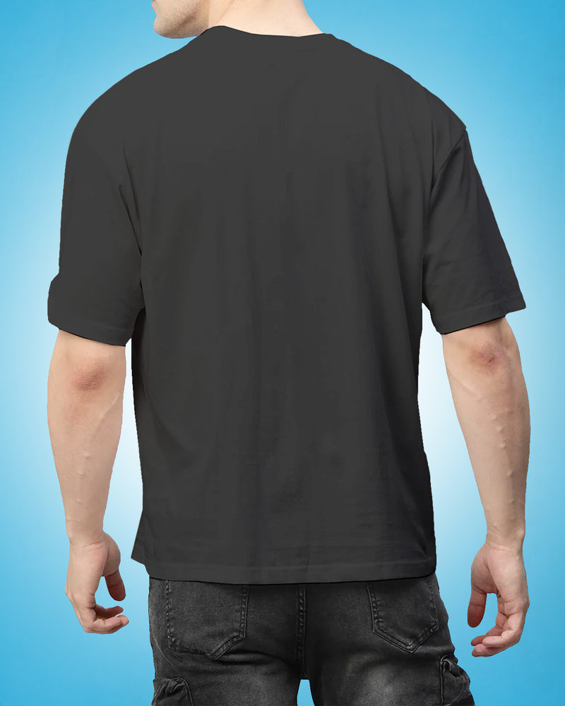 Adult Unisex Solid Black Color Oversized T-Shirt