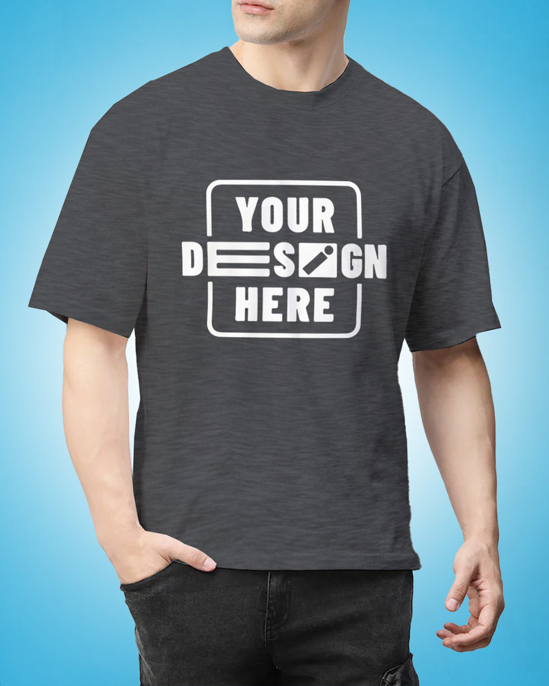 Adult Unisex Solid Dark Grey Color Oversized T-Shirt