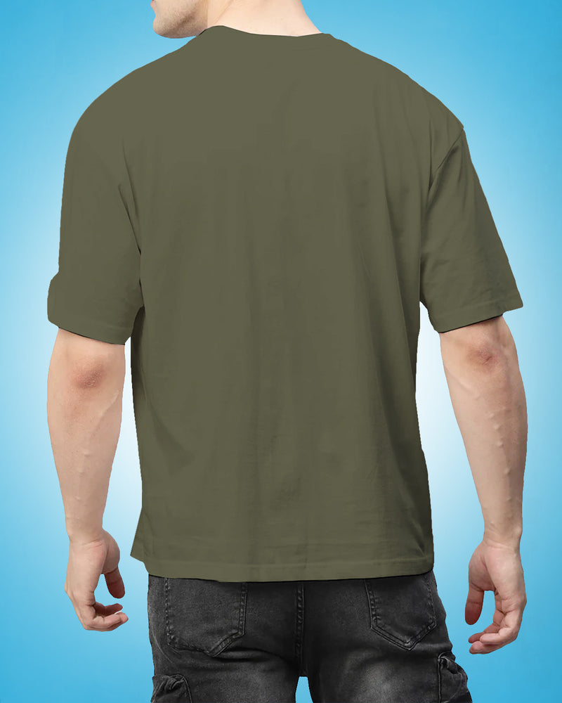 Adult Unisex Solid Olive Color Oversized T-Shirt